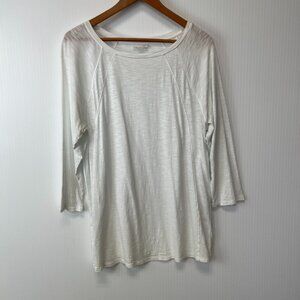 J.Jill Blouse Women Large 3/4 Sleeve Boat Neck Modal Sheer Lightweight Core Go